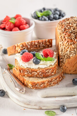 Sweet and healthy whole grain bread for healthy breakfast.