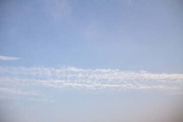 white cloud line on blue sky,nature background.