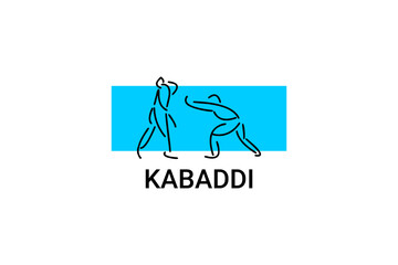 Kabaddi sport vector line icon. sportman practicing kabaddi. vector sign. sport pictogram illustration