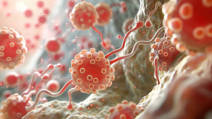 Close-Up Visualization of Viral Infection and Immune Response