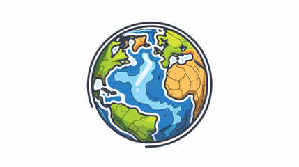 Abstract Earth globe with continents and oceans. Ic
