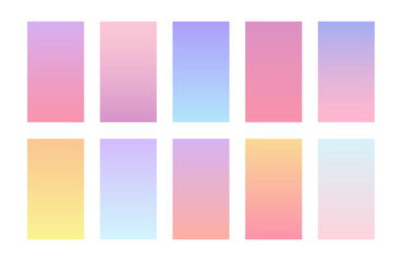 Set of colorful gradient backgrounds. Vector illustration. 