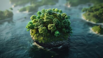 ESG world concept with natural backdrop