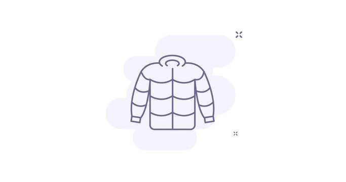 jacket 2d animated outline icon with alpha channel. jacket line icon 4k video motion design graphics for web, mobile and ui design.