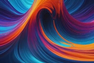 "Painted Symphony: Vibrant Wave Simulation in Multicolor