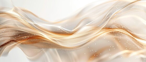 abstractwhite and bege background with flowing golden lines, kitchen glass