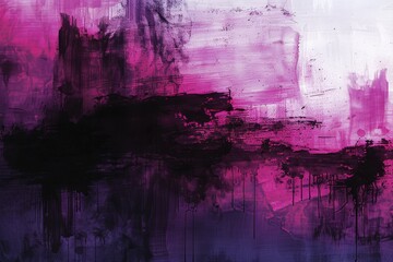 A digital canvas blends 'believe' and 'nice' into a minimalist yet tragic ambiance. Rose Pink and Purple hues dominate, with negative space emphasizing the emotional void. - obrazy, fototapety, plakaty