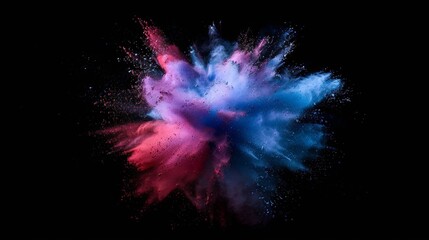 Colorful powder floating in the air
