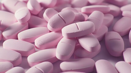 pink pills isolated on white