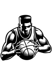 Basketball player SVG, Basketball player clipart, Basketball svg, Sports clipart, Basketball player silhouette © helena