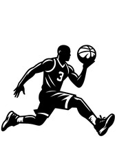 Basketball SVG, Basketball PNG, Sport SVG, Basketball player Silhouette, Basketball player Logo, Playing Basketball, Basketball Art Print © helena