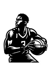 Basketball player SVG, Basketball player clipart, Basketball svg, Sports clipart, Basketball player silhouette