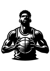 Basketball player SVG, Basketball player clipart, Basketball svg, Sports clipart, Basketball player silhouette