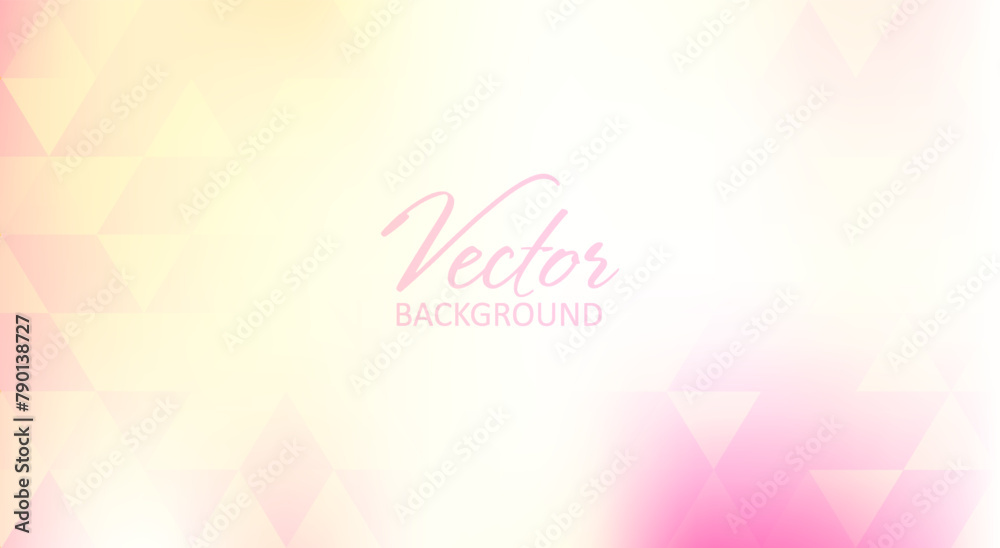 Poster Minimal light color gradient background with translucent pink and yellow triangles. Vector