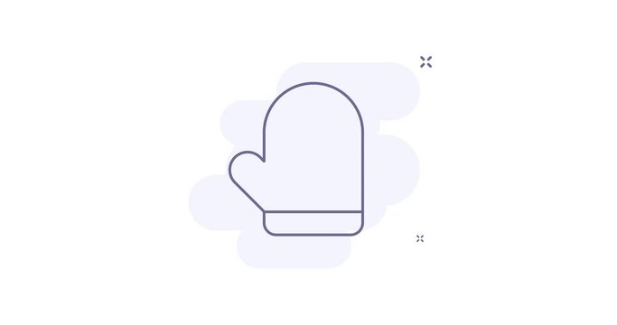 mitten 2d animated outline icon. mitten line icon 4k video motion design graphics for web, mobile and ui design.