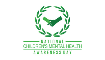 National Children's Mental health awareness day observed every year in May. Template for background, banner, card, poster with text inscription.