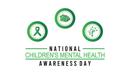 National Children's Mental health awareness day observed every year in May. Template for background, banner, card, poster with text inscription.
