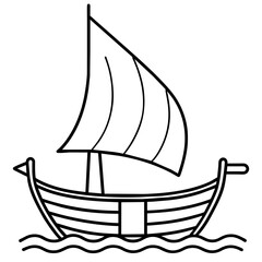 Papyrus-reed-boat-with-hieroglyphic-sail - Vector - Vector art - Vector illustration - Vector design - Latest Vector - Ultimate Vector - Premium Vector - Vector pro - Premium illustration