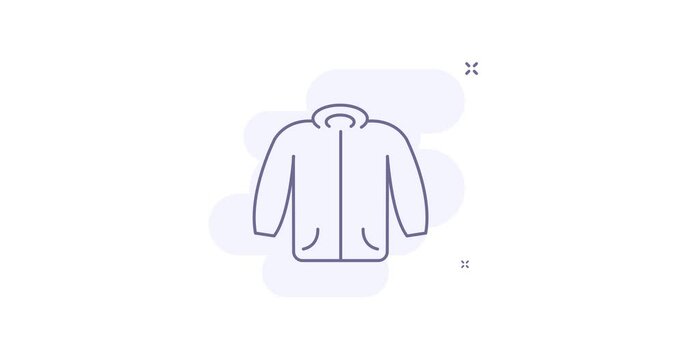 jacket 2d animated outline icon. jacket line icon 4k video motion design graphics for web, mobile and ui design.