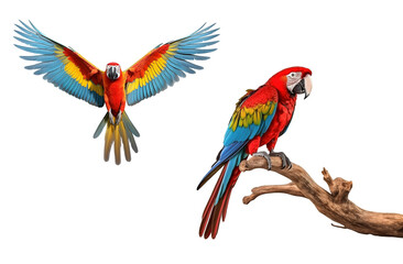 Brazil Macaw Standing Isolated on Transparent Png Background