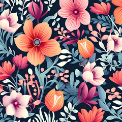photo of a beautiful floral flower background for clothes, textiles, crockery, events, gifts, cards, etc. generative ai