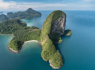 Island Thailand aerial view. Travel background, wallpaper.