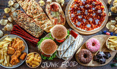 Foods enhancing the risk of cancer. Junk food - 790147968