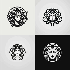 Medusa logo design vector illustration