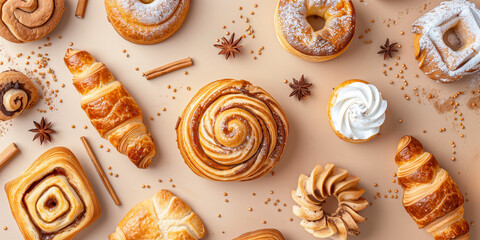assortment of baked pastry