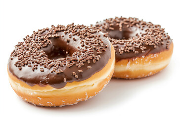 chocolate donut isolated on white