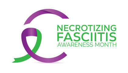 Necrotizing Fasciitis Awareness Month observed every year in May. Template for background, banner, card, poster with text inscription.