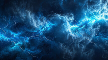 A visualization of electric currents, with blue smoke tracing the unpredictable paths of lightning on a dark canvas.