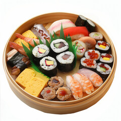 plate of colourful sushi