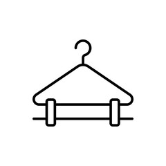 Clothes hanger outline icons, minimalist vector illustration ,simple transparent graphic element .Isolated on white background