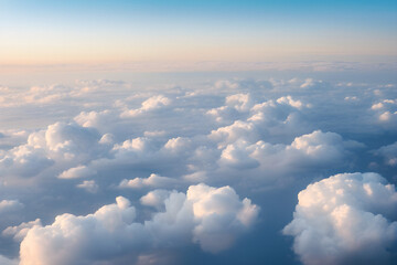 Cloud Sea Above: Breathtaking View from Airplane Window. generative AI