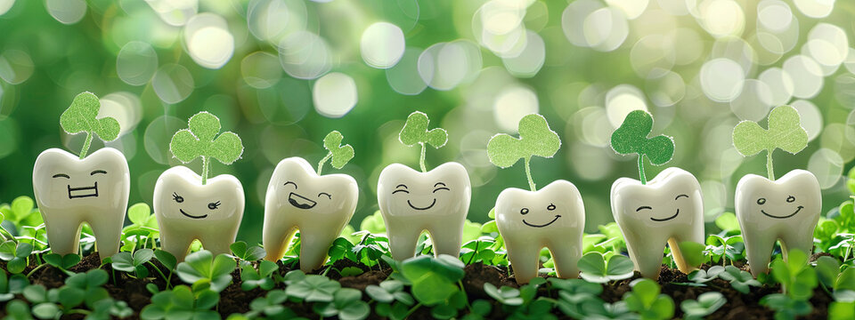 The happy teeth who celebrate ST Patrick's day.