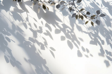 壁にうつる植物の影