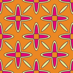 Abstract geometric floral seamless pattern.