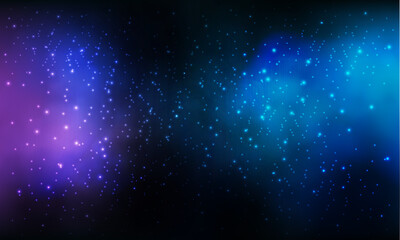 Space background realistic blue pink nebula shining stars cosmos stardust milky way galaxy infinite universe and starry night vector - 790158376