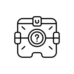 Loot box outline icons, minimalist vector illustration ,simple transparent graphic element .Isolated on white background