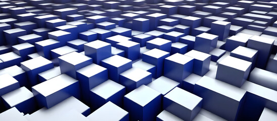 Many blue and white squares arranged in a pattern filling the frame. Geometric abstract background wallpaper