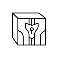 Loot box outline icons, minimalist vector illustration ,simple transparent graphic element .Isolated on white background