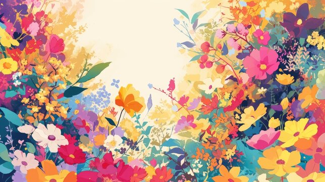 Introducing a vibrant new color scheme adorned with an array of blooming flowers