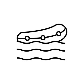 recommend clip art: Rubber boat outline icons, minimalist vector illustration ,simple transparent graphic element .Isolated on white background