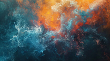 An abstract canvas where smoke weaves into a complex network, resembling a neural map pulsing with knowledge.