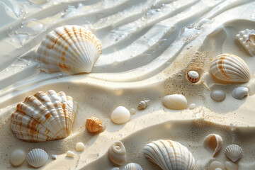 Fototapeta na wymiar Seashells on sand
