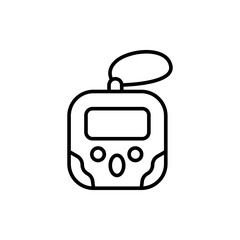 Tamagochi outline icons, minimalist vector illustration ,simple transparent graphic element .Isolated on white background