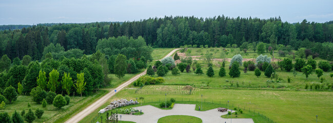 panoramic countryside view in summer