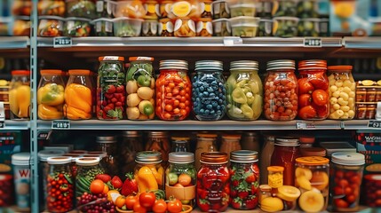 Miniature Grocery Items and Products Arranged Neatly, Hand Edited Generative AI