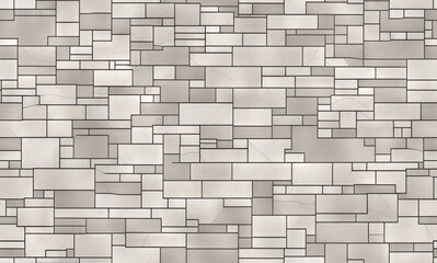 Decorative stone wall. Abstract seamless pattern. AI generated.
